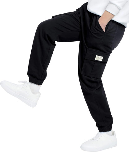 LAUSONS Pants for Boys Cargo Pants Children's Pants Cargo Jogging Pants Leisure Pants with Elastic Band 