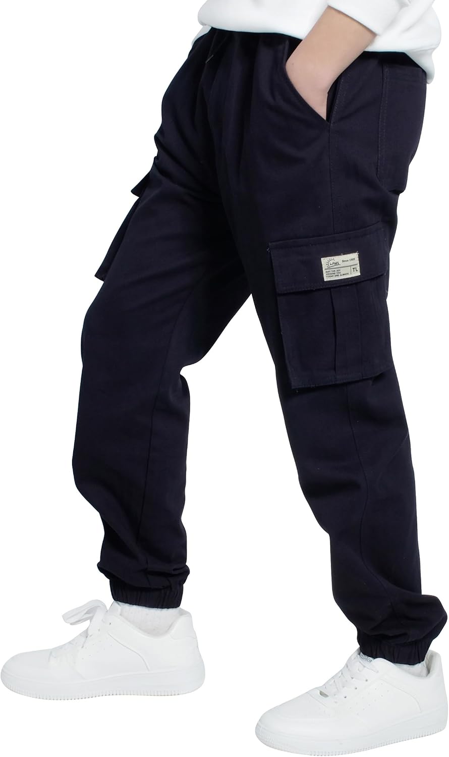 LAUSONS Pants for Boys Cargo Pants Children's Pants Cargo Jogging Pants Leisure Pants with Elastic Band 