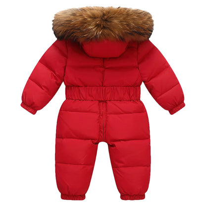 amropi Baby Girls' Snowsuit with Hood Romper Puffer Down Winter Warm Jumpsuit for 0-5 Years