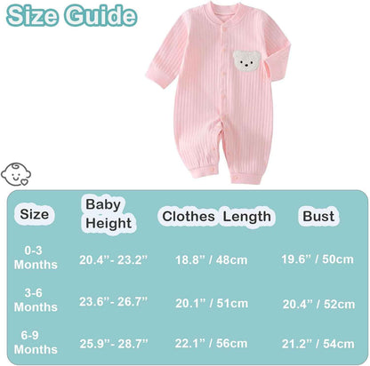 KeCool Unisex Baby Clothing Newborn 100% Cotton Soft Long Sleeve Romper Baby Bodysuits Newborn Clothes for Boys and Girls, Comfortable Baby Romper Newborn Clothing Boys Girls