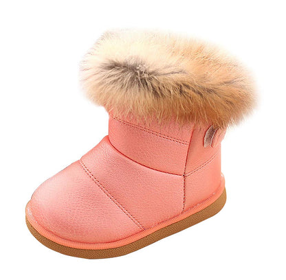 KVbabby Winter Shoes, Girls’ Warm Lined Winter Boots, Children's Ankle Boots, Waterproof Snow Boots, Soft Soles, Slip-On Boots