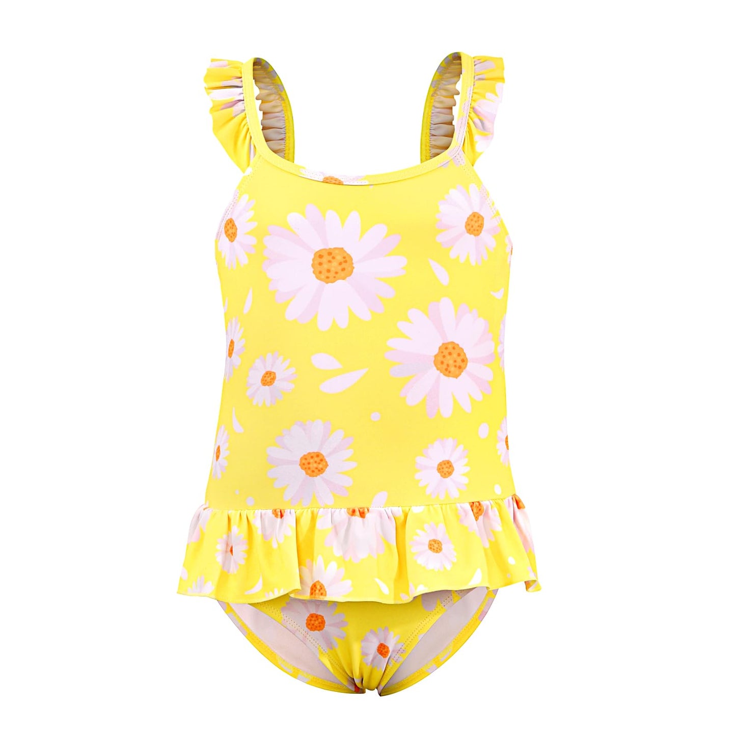 TIZAX Badeanzug für Mädchen Einteiliger Schwimmanzug Kleinkind Niedliche Rüschen Bademode Schnell trocknende Sommerferien Bikini für Kinder 2~7 Jahre