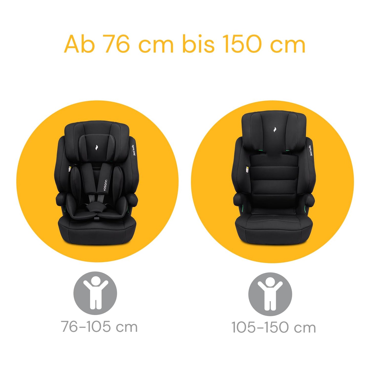 Osann Jazzi Isofix – Der sichere Kindersitz ab 1 Jahr (76–150 cm), mitwachsend mit Isofix & Top-Tether, Schutz & Geborgenheit auf jeder Fahrt - Sunset - Meloni2