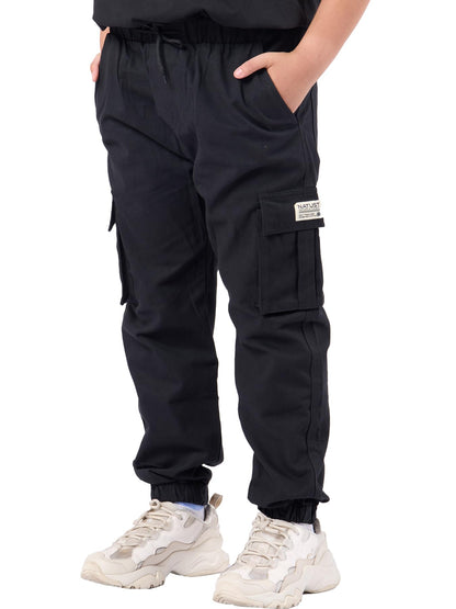 NATUST Jungen Cargohose Kinder Freizeithose mit Elastischem Bund