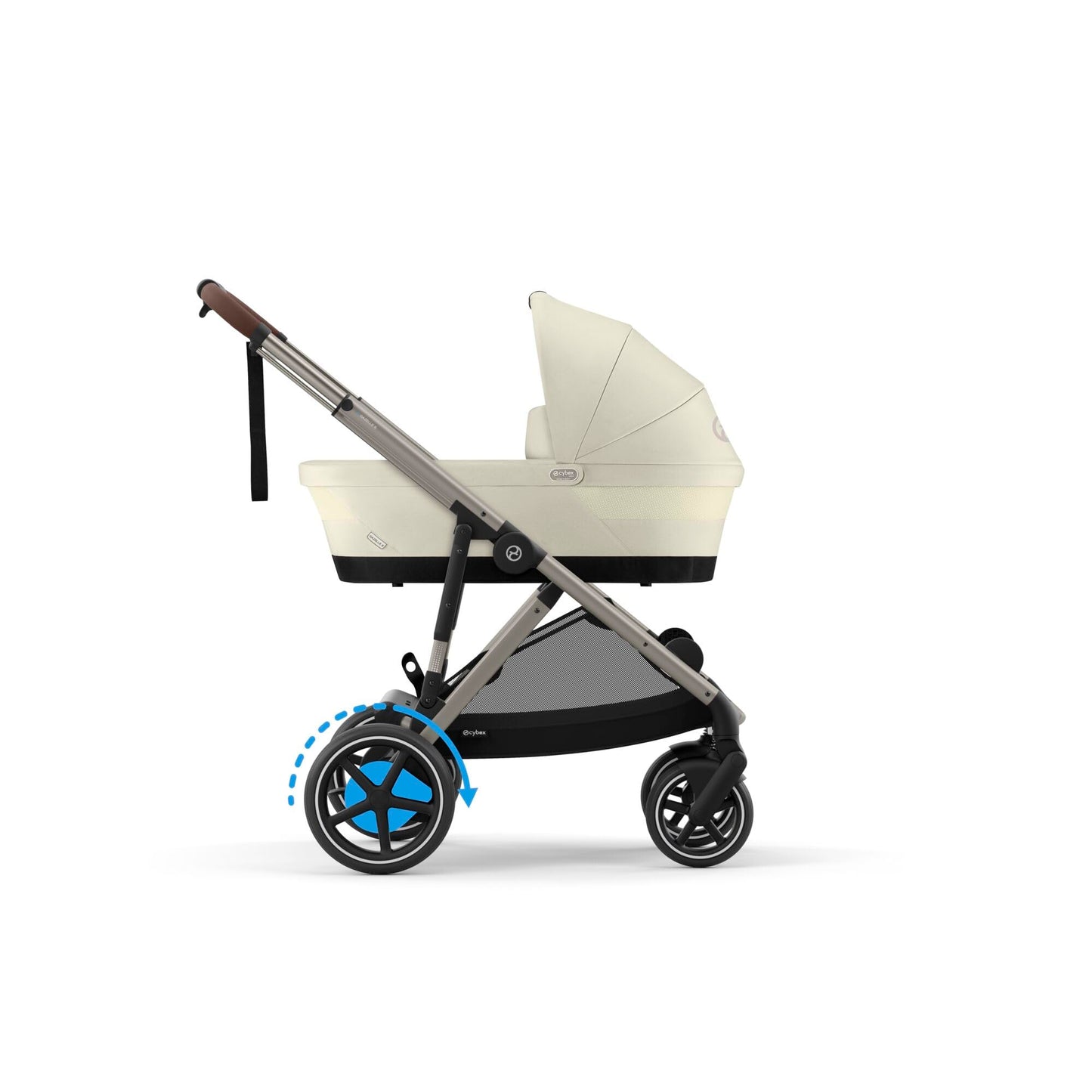 CYBEX Gold Kinderwagen e-GAZELLE S, Ab Geburt bis ca. 4 Jahre, Max. 22 kg (Single-Modus) / 2x 22 kg (Duo-Modus), All-in-1-System mit E-Antrieb und 20+ Konfigurationen, Stone Grey