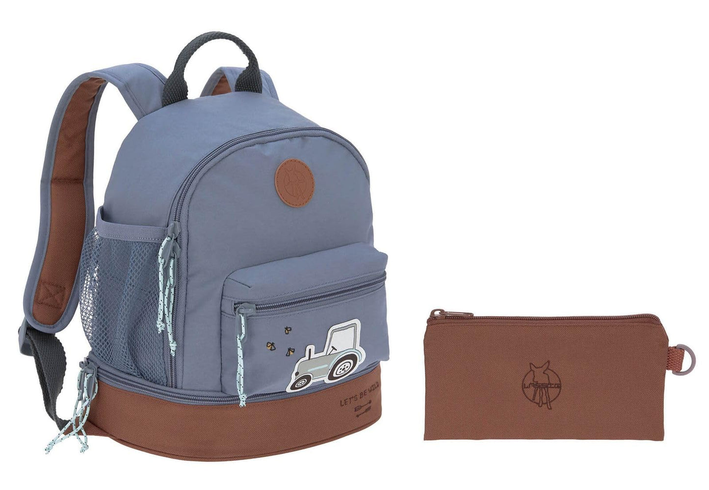 LÄSSIG Children's Backpack Nursery Bag with Chest Strap 6.5 L from 3 Years, Adventure Tractor, Kids Backpack