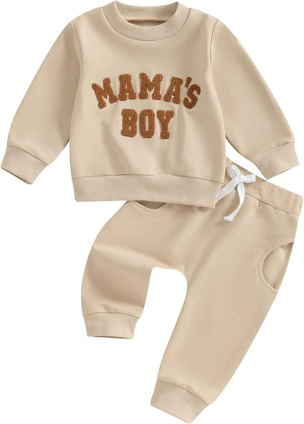 Baby Boys' Two-Piece Outfit, Long Sleeve Sweatshirt + Trousers, 2-Piece Set, Baby Clothing, 0-3 Years, Children's Outfit for Baby Boys