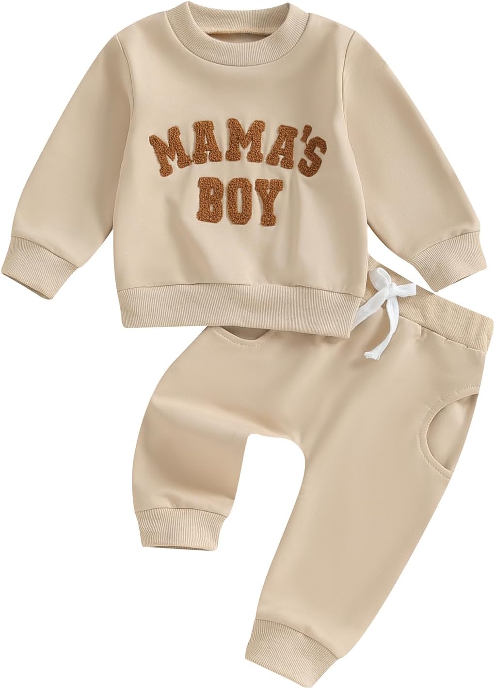 Baby Boys' Two-Piece Outfit, Long Sleeve Sweatshirt + Trousers, 2-Piece Set, Baby Clothing, 0-3 Years, Children's Outfit for Baby Boys 