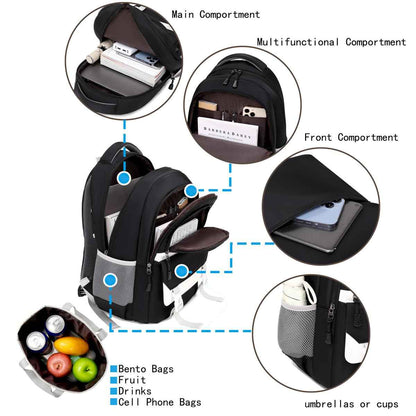 Schulrucksack Mädchen Schulranzen mit Ergonomischem Design Schultasche Campus Backpack Nylon Wasserdicht Daypacks Damen Freizeitrucksack Teenager Rucksäcke Modisch Schule Bag