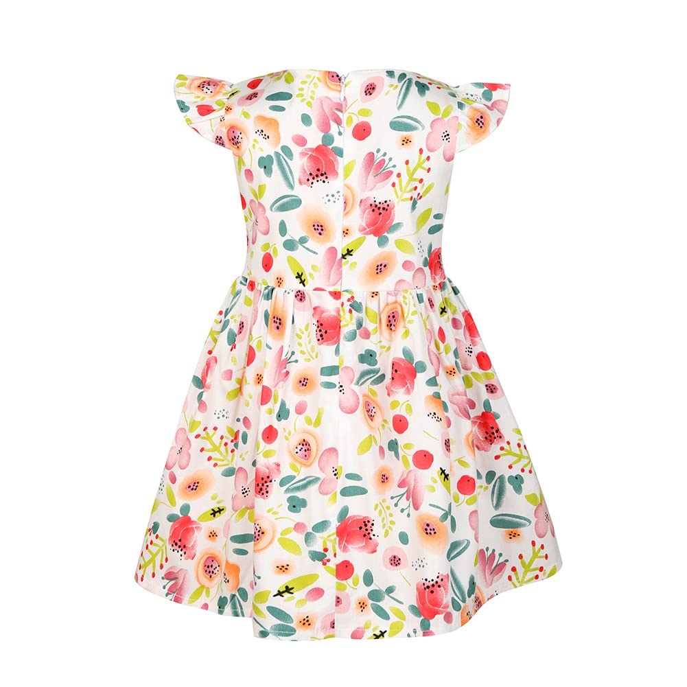SMILING PINKER Girls Dress Cotton Flower Summer Party Girls Dresses