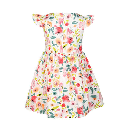 SMILING PINKER Girls Dress Cotton Flower Summer Party Girls Dresses