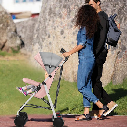 Kinderbuggy, Klein Zusammenklappbar Kinderwagen,Rücken und Fußstützenverstellung,Hinterradbremse,5-Punkt-Gurt,Einfaches Ein-Hand-Falten,Baby Reisebuggy