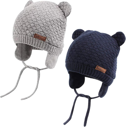 DRESHOW Unisex Baby Mütze Süßer Bär Kleinkind Earflap Beanie Warm für Herbst Wintermütze