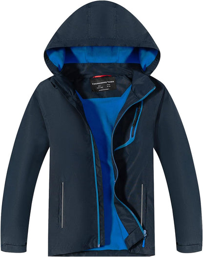 YoungSoul Children's Waterproof Rain Jacket with Removable Hood