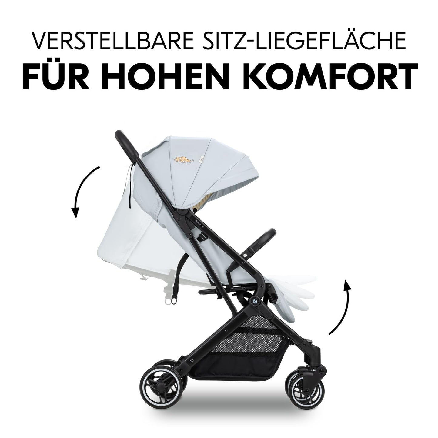 hauck Travel N Care, Dark Olive - Reise Buggy für Kinder ab Geburt bis 22 kg - mit Liegefunktion - Leicht 6,9 kg & Kompakt - Klein Zusammenklappbar - UPF 50+ - EVA Räder - Korb bis 3 kg