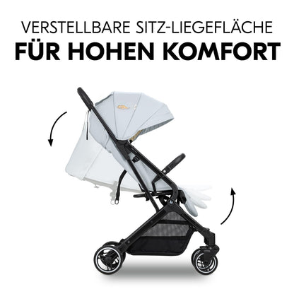 hauck Travel N Care, Dark Olive - Reise Buggy für Kinder ab Geburt bis 22 kg - mit Liegefunktion - Leicht 6,9 kg & Kompakt - Klein Zusammenklappbar - UPF 50+ - EVA Räder - Korb bis 3 kg