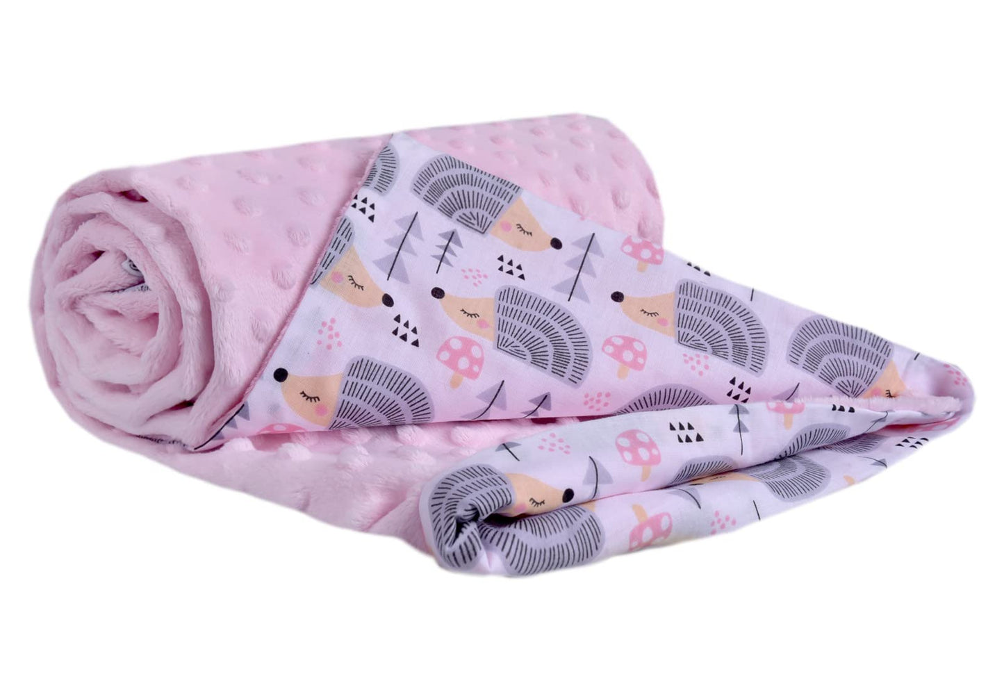 Medi Partners Babydecken Baby 100% Baumwolle Krabbeldecke Babydecke 75x100cm doppelseitig Kinderbett Minky Kuscheldecke Kinderwagen (REH mit grauem Minky)