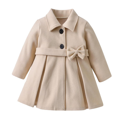 Kleinkind Baby Mädchen Kleidung Jacke Mantel Langarm Plain Knöpfe Kleid Mantel Herbst Outfit