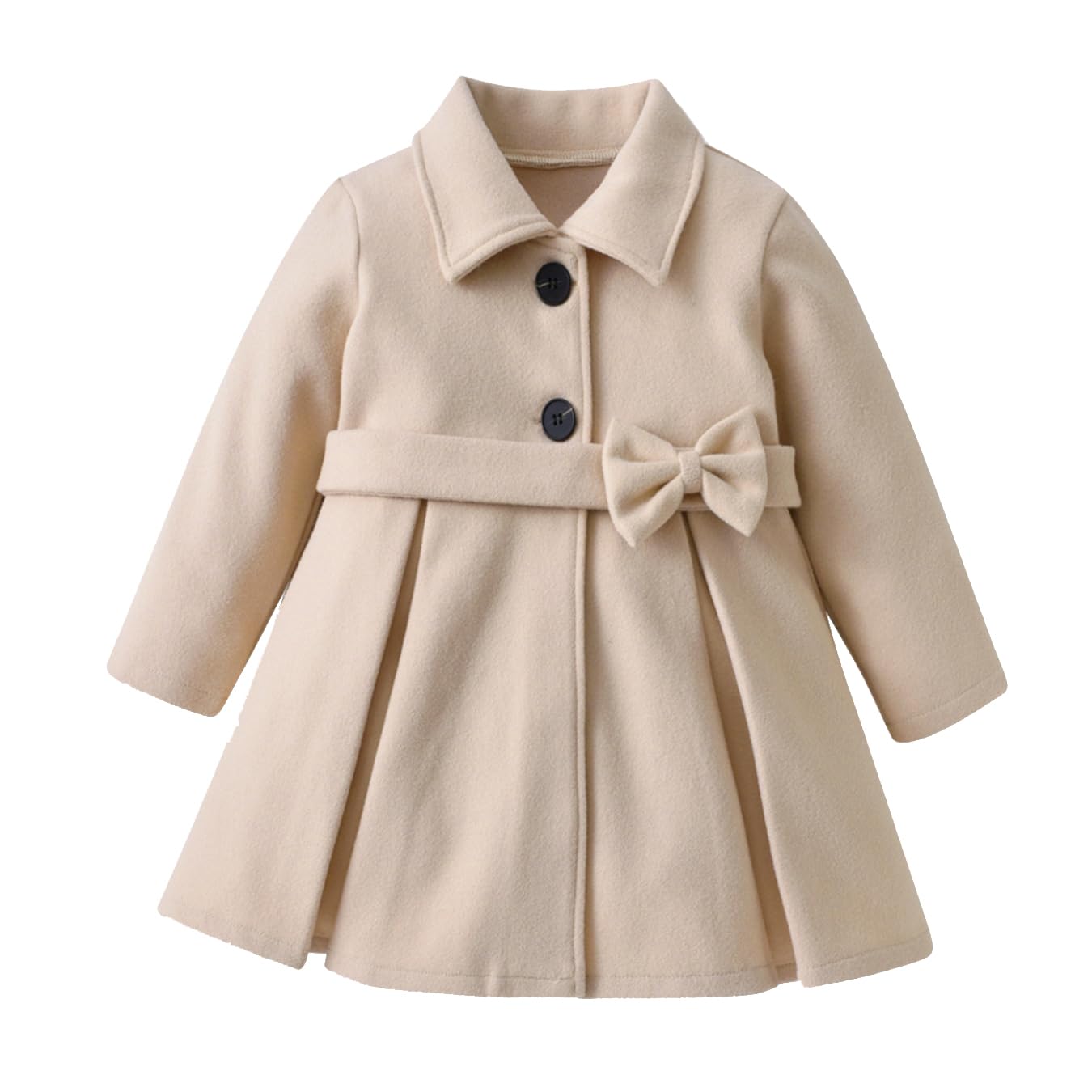 Kleinkind Baby Mädchen Kleidung Jacke Mantel Langarm Plain Knöpfe Kleid Mantel Herbst Outfit