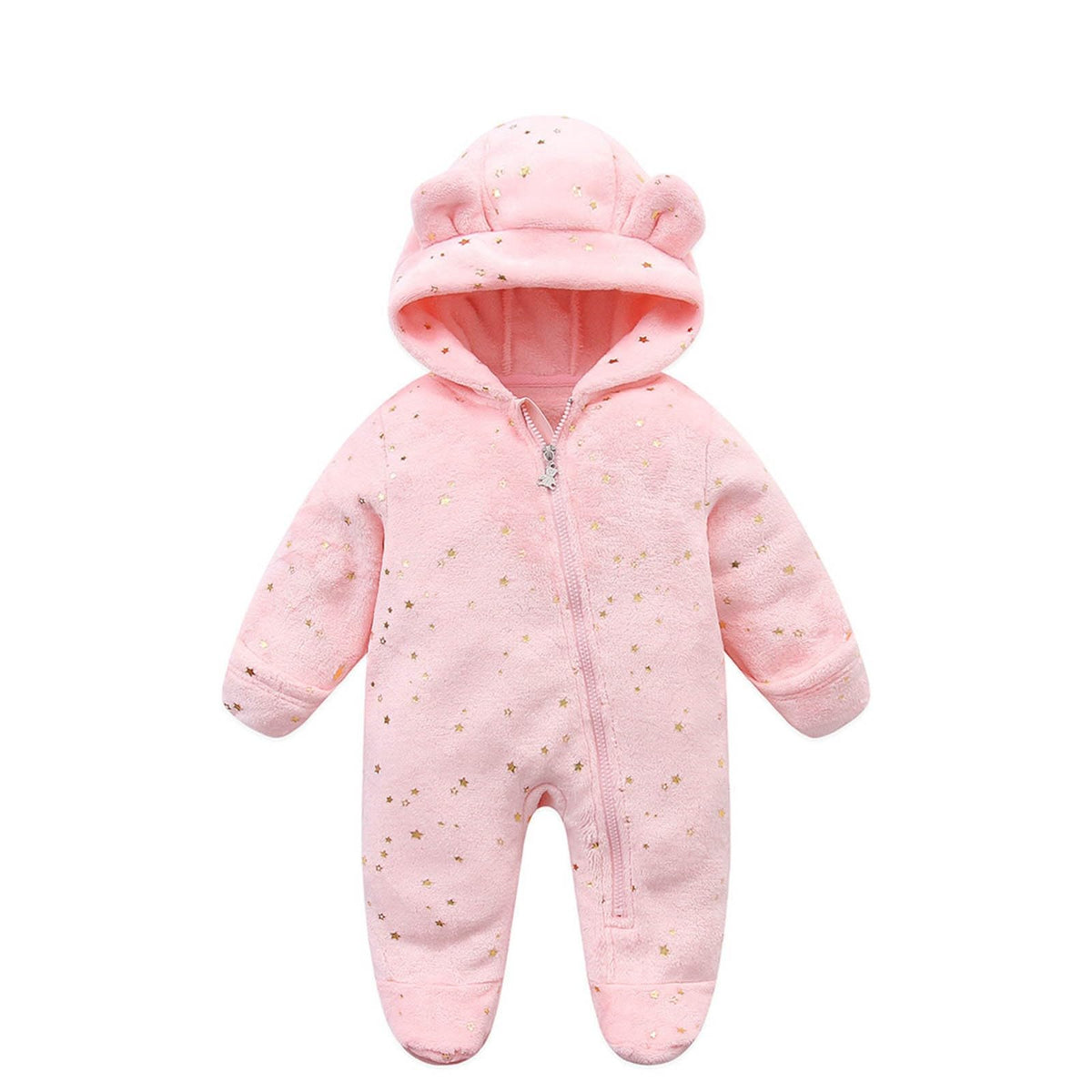 Baby Overall Winter Fleece Schneeanzug Baby Warm Romper mit Kapuze Herbst Winter für Jungen Mädchen 0-12 Monate