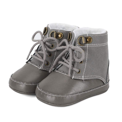 LACOFIA Baby Boys Cowboy Winter Boots Toddler Non-Slip Laces Snow Boots