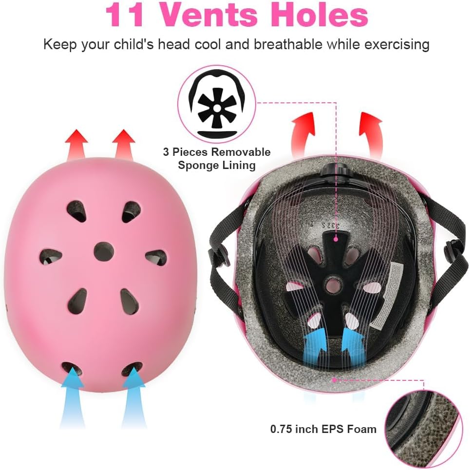 Flintronic Children's Bicycle Helmet, Children's Helmet, Bicycle Helmet for Children, Adjustable Skateboard Helmet for Bicycle, Skateboard, Scooter, Skating, Scooter, BMX for 2-13 Years