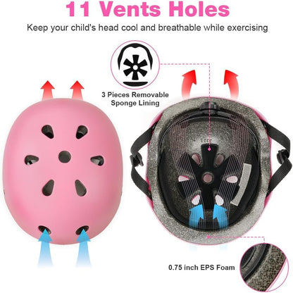 Flintronic Children's Bicycle Helmet, Children's Helmet, Bicycle Helmet for Children, Adjustable Skateboard Helmet for Bicycle, Skateboard, Scooter, Skating, Scooter, BMX for 2-13 Years