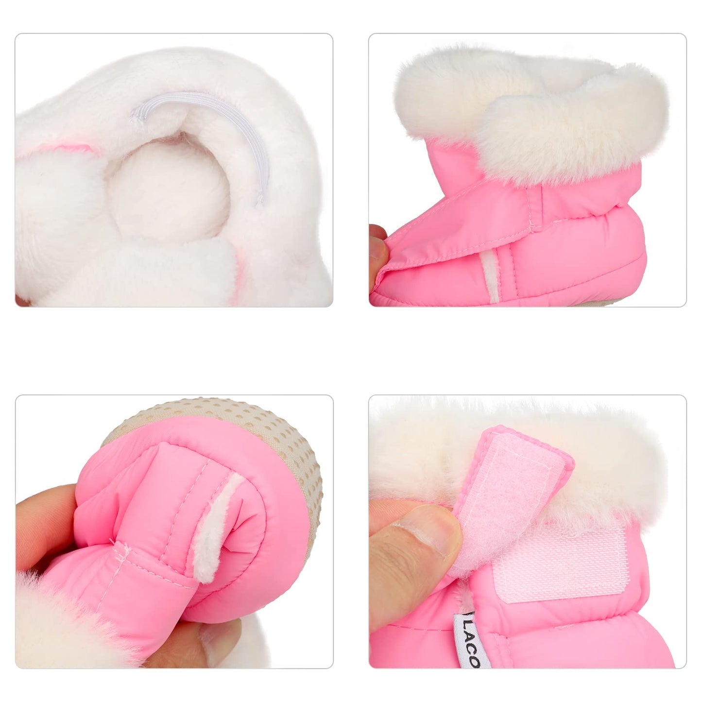 LACOFIA Baby Boys Girls Winter Shoes Baby Winter Boots with Non-Slip Soft Sole Crawling Shoes