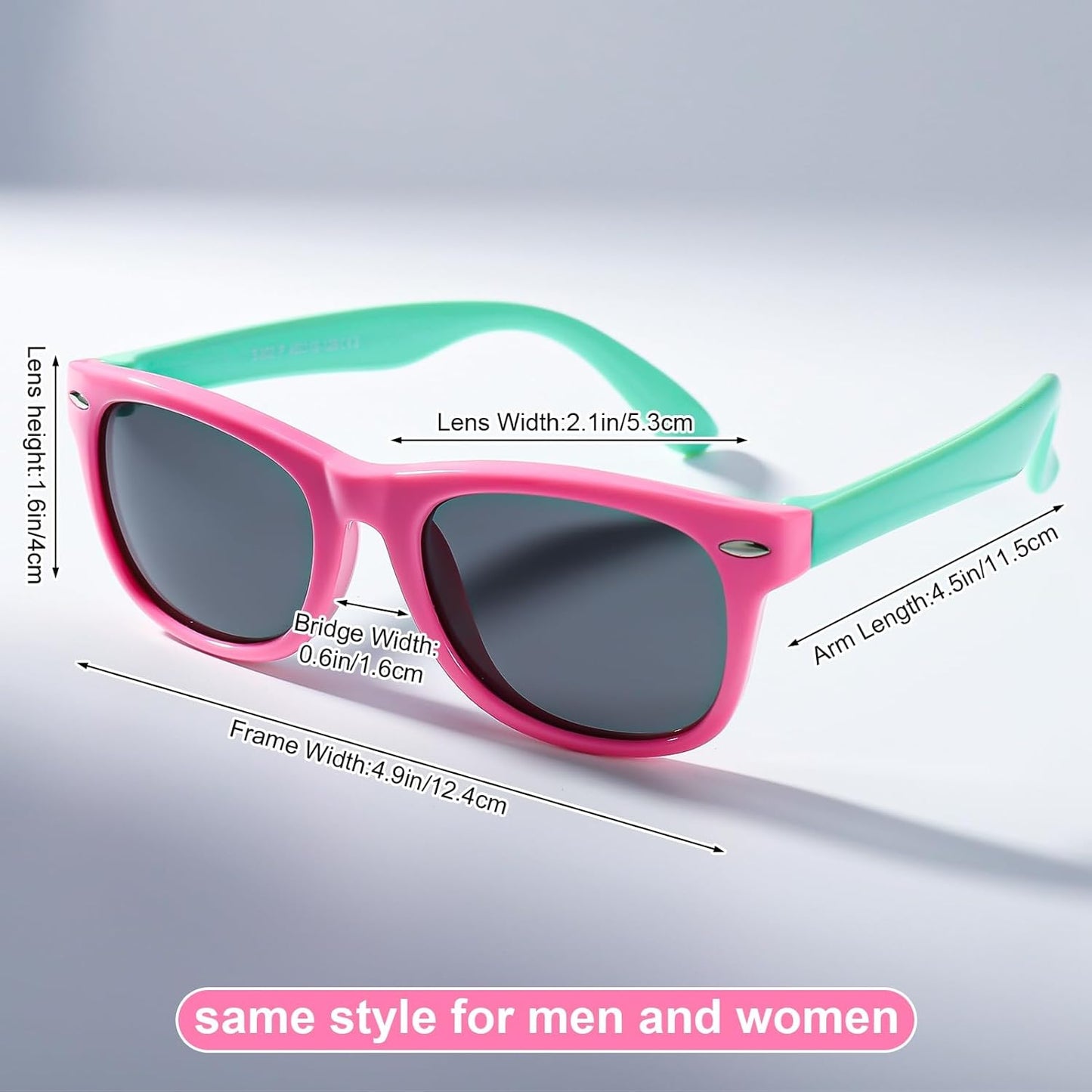 Utensilsto Pack of 3 Children's Polarised Flexible Sunglasses Silicone Frame Sunglasses for Boys Girls 2-12 Years (Pink+Red)