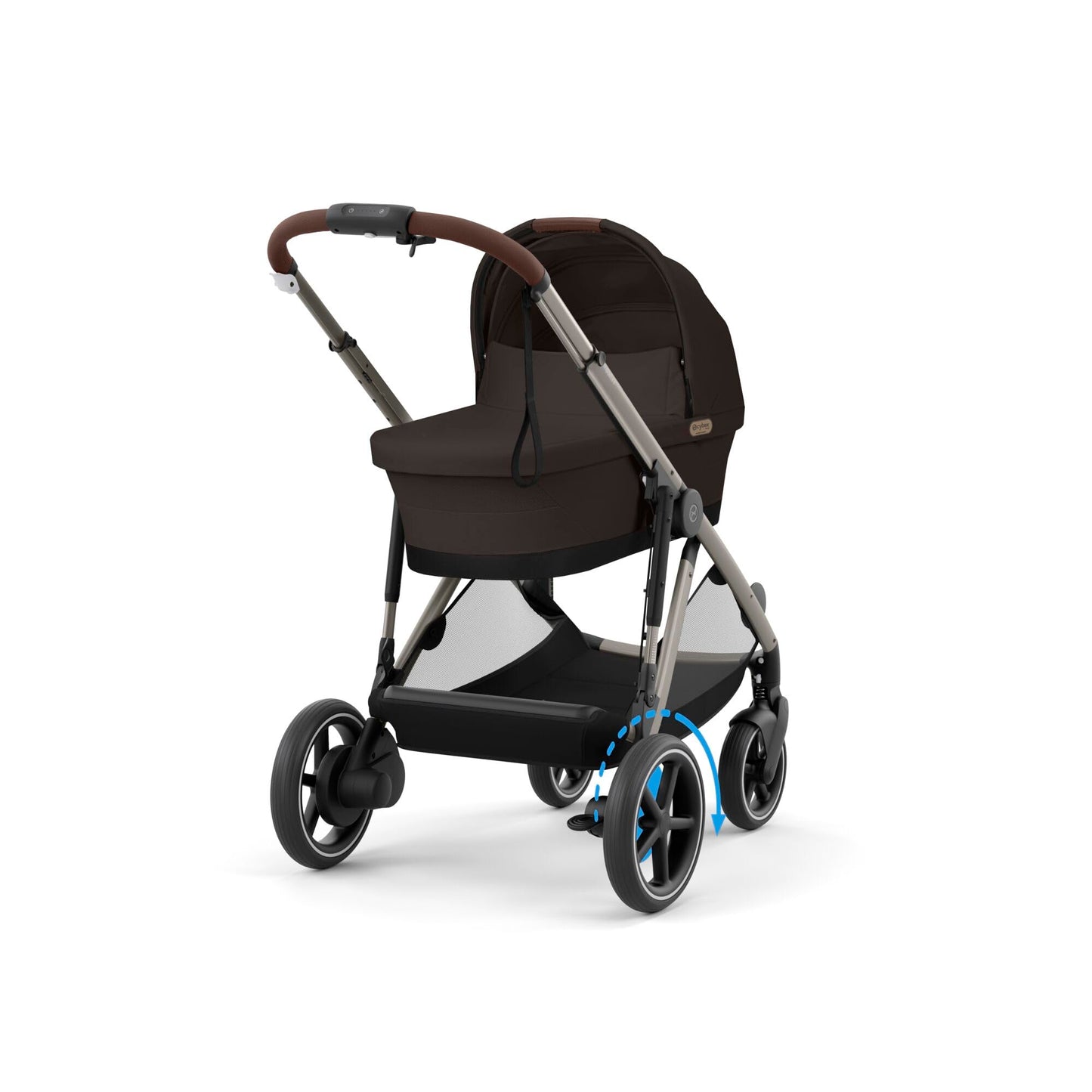 CYBEX Gold Kinderwagen e-GAZELLE S, Ab Geburt bis ca. 4 Jahre, Max. 22 kg (Single-Modus) / 2x 22 kg (Duo-Modus), All-in-1-System mit E-Antrieb und 20+ Konfigurationen, Stone Grey