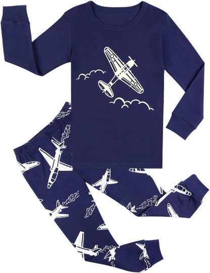 Kinder Jungen Pyjamas Langarm Baumwolle Winter Pyjama Set Feuerwehrauto Dinosaurier Bagger Traktor Zug Zweiteilige Nachtwäsche 1-7 Jahre 92 98 104 110 116 122