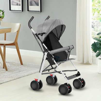 Kinderbuggy, Klein Zusammenklappbar Kinderwagen,Rücken und Fußstützenverstellung,Hinterradbremse,5-Punkt-Gurt,Einfaches Ein-Hand-Falten,Baby Reisebuggy