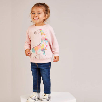 CM-Kid Sweatshirt Mädchen Langarm Pullover Kinder Shirts Baumwolle Warm Tops 1-7 Jahre Gr.92-122