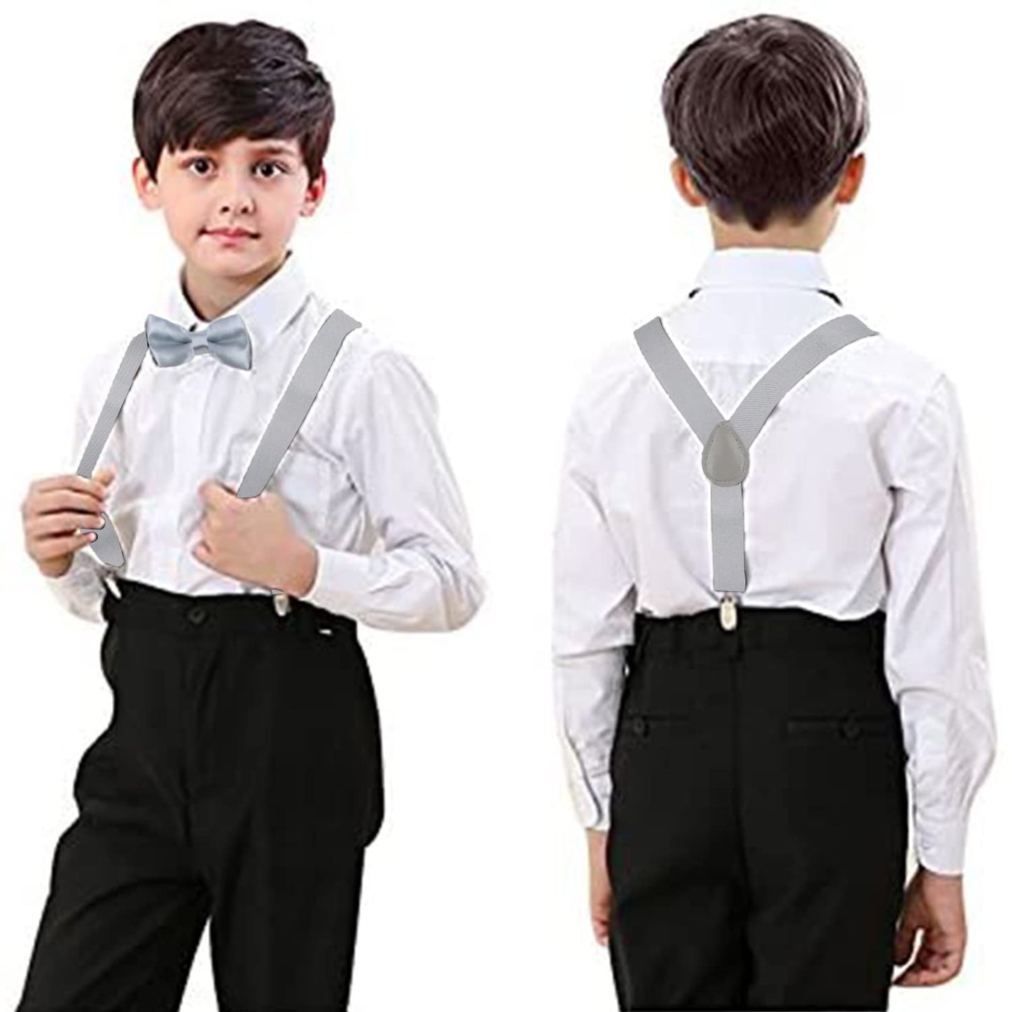 Unisex Jungen Mädchen Hosenträger mit drei Klammern in der Taille