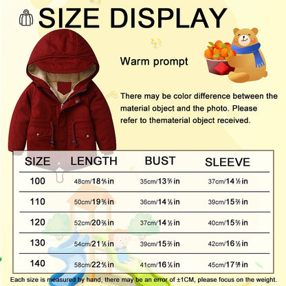 Winter Jacket for Boys and Girls, Warm Hoodie Outfits, Thick Coat, Baby Winter Coats