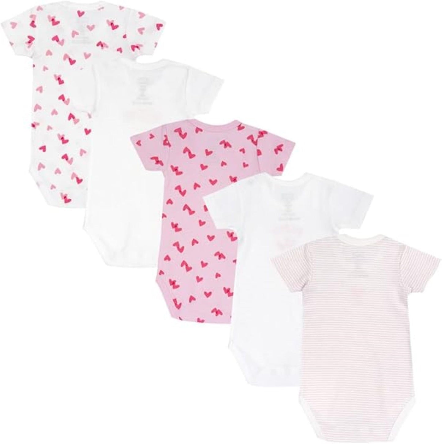 Chicco, Body für Neugeborene, Set aus 5 Kurzarm-Bodys aus 100% Baumwolle, Baby Jungen und Mädchen 0-24 Monate, Designed in Italy