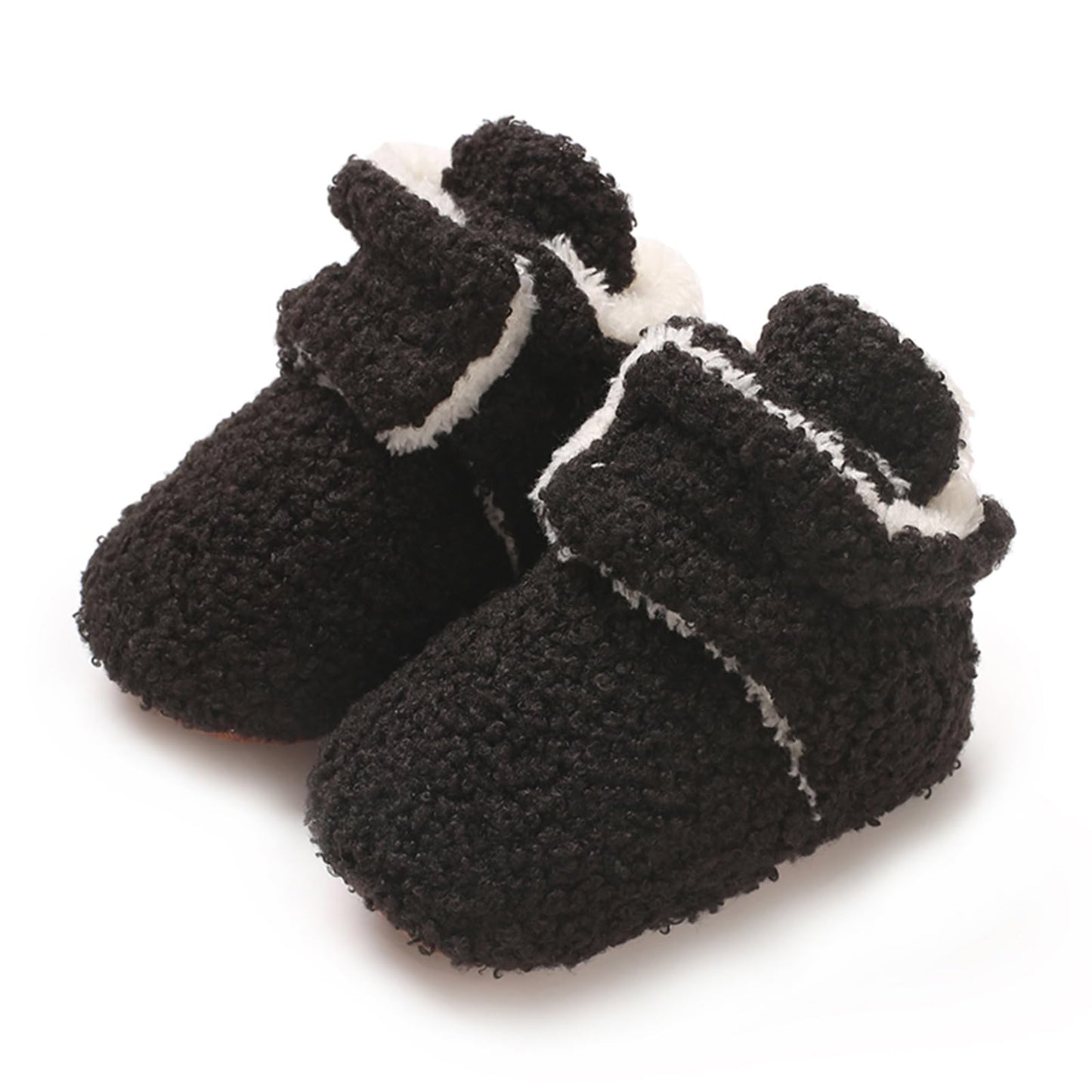 TMEOG Baby Winter Shoes Thermal Baby Shoes Crawling Shoes Fleece Baby Boots Non-Slip Warm Booties Baby Boots Lined Newborn Walk Shoes for Girls Boys 0-18 Months