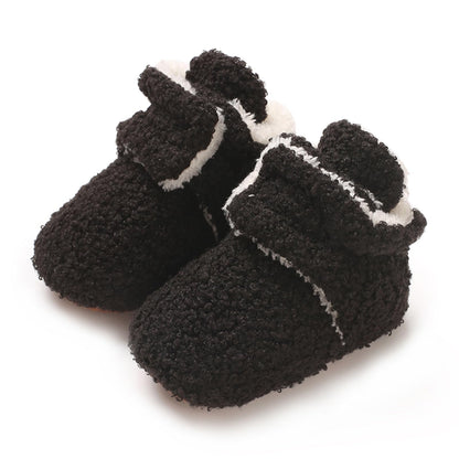 TMEOG Baby Winter Shoes Thermal Baby Shoes Crawling Shoes Fleece Baby Boots Non-Slip Warm Booties Baby Boots Lined Newborn Walk Shoes for Girls Boys 0-18 Months