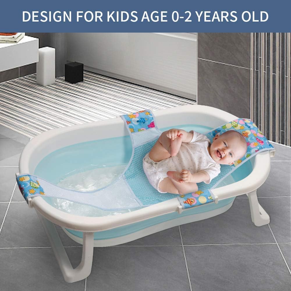 Badewannensitz Baby, Neugeborene Dusche Mesh auf kleinkind Babybadewanne, Sicherheitsbadesitz Antirutsch Kreuzförmig Badewanne Unterstützung Badezubehör für Neugeborenen Kleinkind (Rosa)