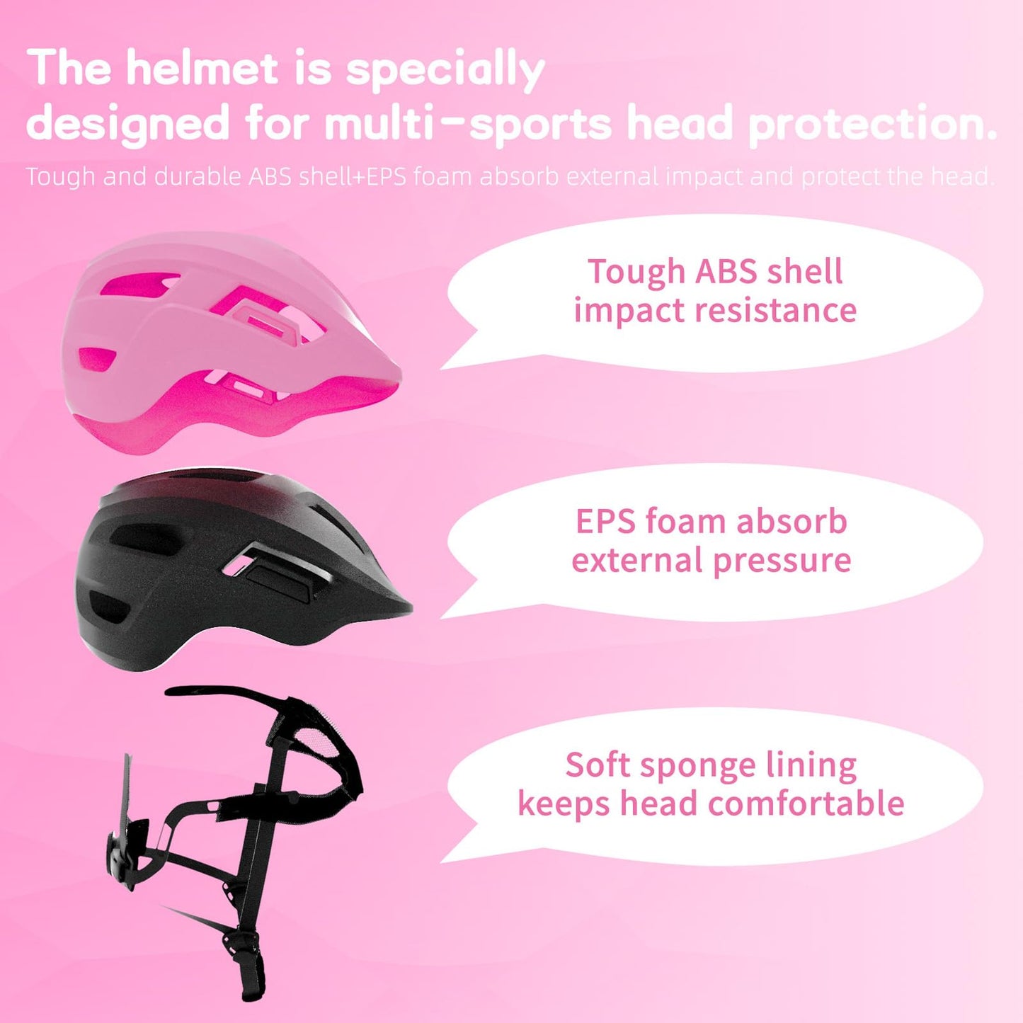 KORIMEFA Toddler Helmet Children's Bicycle Helmet Baby Multi-Sport Adjustable Helmet Sports Helmet Cycling Bicycle Scooter Skateboard Helmet Lightweight for Children Boys Girls from 2-8 Years Old
