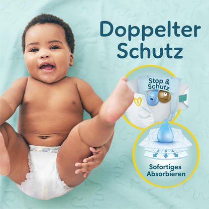Pampers Premium Protection Größe 6, 144 Windeln, 13kg-18kg, Doppelter Schutz für die Haut und vor Auslaufen