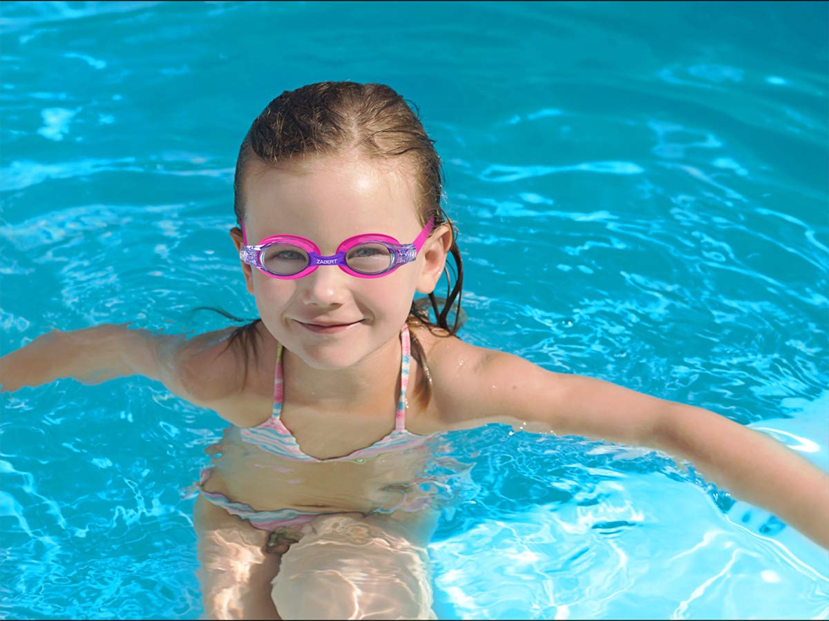 ZABERT K20 2er Pack Schwimmbrille für Kinder, Antibeschlag UV-Schutz, für Kinder Alter 3-10 Jahre