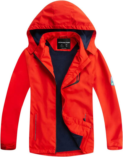 YoungSoul Children's Waterproof Rain Jacket with Removable Hood