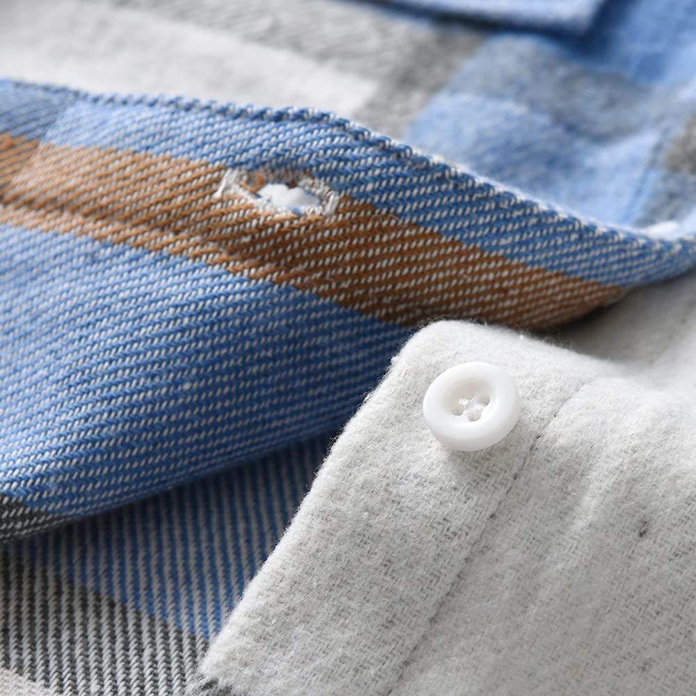 Kinder Übergangsjacke Jungen Kindermantel Mädchen Jacke Kariertem Hemd mit Kapuze für Frühling und Herbst