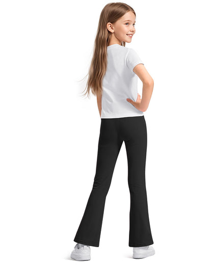 KEREDA Pack of 3 Flared Girls' Leggings Flared Children's Long Dance Trousers Cotton Leggings 116-164