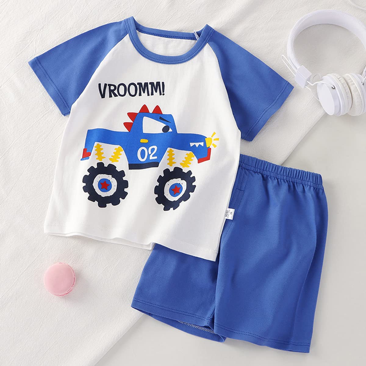 Baby Kleinkind Jungen 4 Stück T-Shirts und Shorts Dinosaurier Tops & Shorts Sommer Outfits