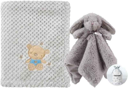 CREVENT Kleine Flauschige warme Baby-Überwurfdecke für Jungen, Kleinkinder, Kinderbett, Kinderwagen, 75 cm x 100 cm, graue Wolke