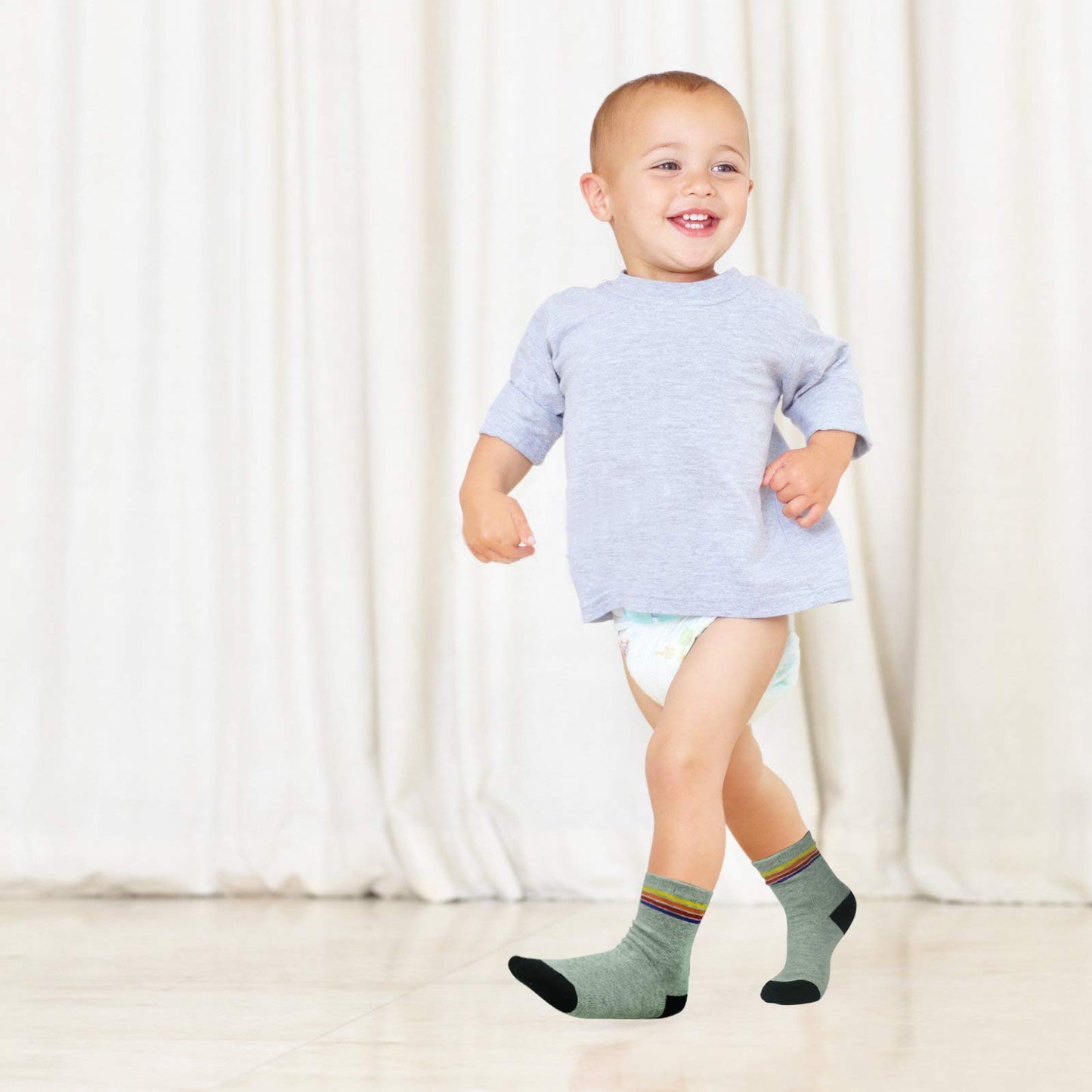 HYCLES Baby ABS Socks Children 0-7 Years 12 Pairs Stopper Socks Children Non-Slip Socks Child Boys Girls 23-26 27-30 Toddler Socks Baby