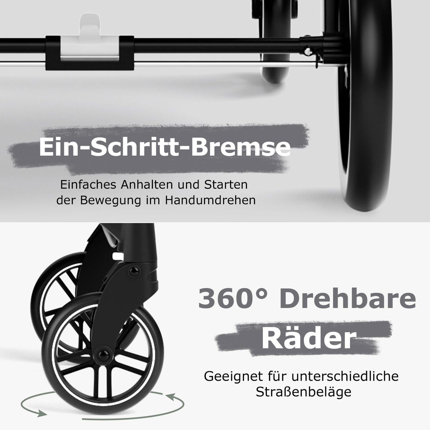 DREAMADE Kinderwagen klappbar, 3 in 1 Buggy mit umkehrbarem Sitz, Verdeck, Aufbewahrungskorb, Becherhalter & 5-Punkt-Sicherheitsgurt, Reisebuggy für Baby 0-6 Monate (Schwarz)