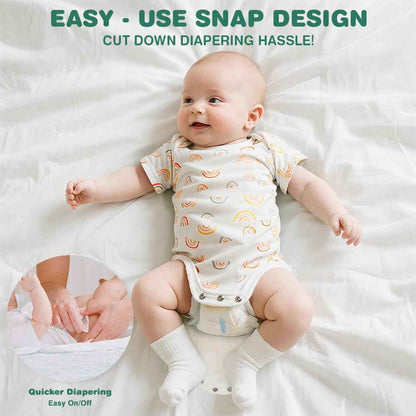 Vicloon Baby Bodysuit Short Sleeve Unisex Baby Set Short Sleeve Bodysuits Made of 100% Super Soft Cotton, Baby Bodysuit with Press Studs for Newborn Baby Boys and Girls 0-3 m/3-6 m/6-9 m/9-12 m